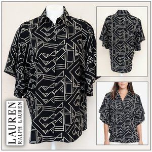 Lauren By Ralph Lauren Black & Cream Blouse